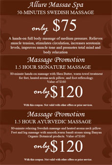 Allure Massage Spa Promotion